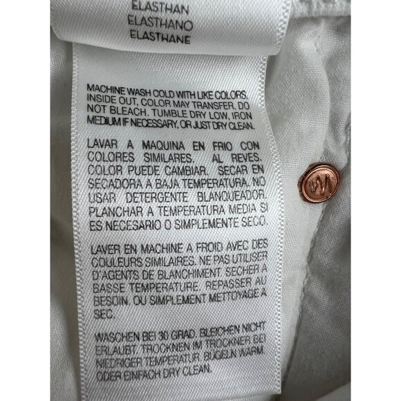 Mother The Looker Crop Jeans Fairest Off Them All White Denim Shorts Size 28 - Picture 6 of 16